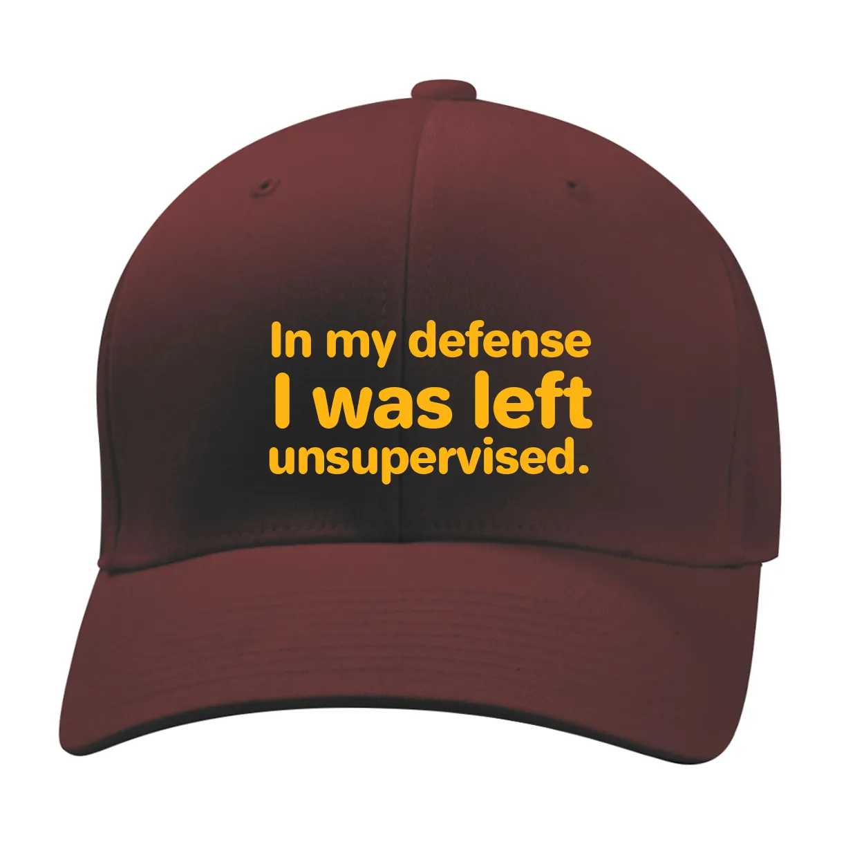 In my defense
I was left
unsupervised. Fitted Mid Profile Hat