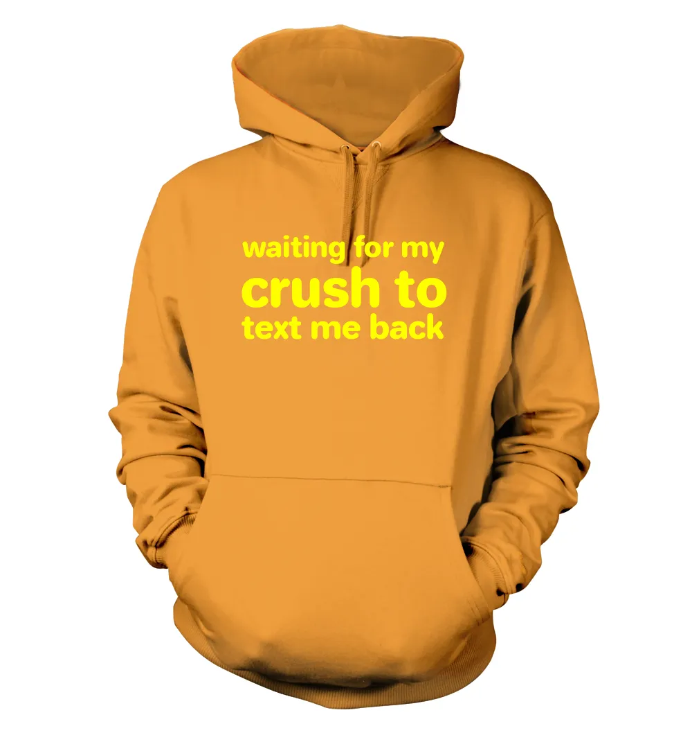 waiting for my
crush to
text me back Unisex Hoodie
