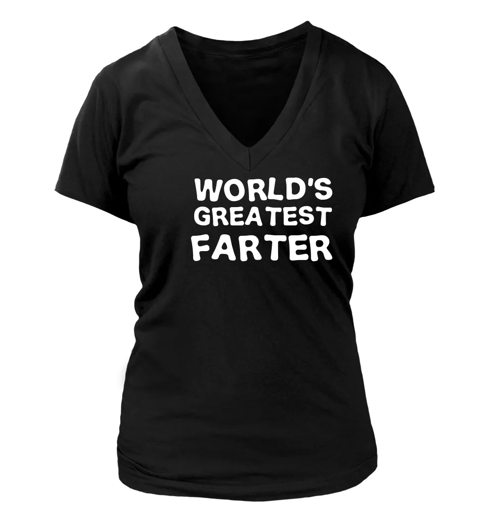 World's
Greatest
Farter Women's V-Neck T-Shirt
