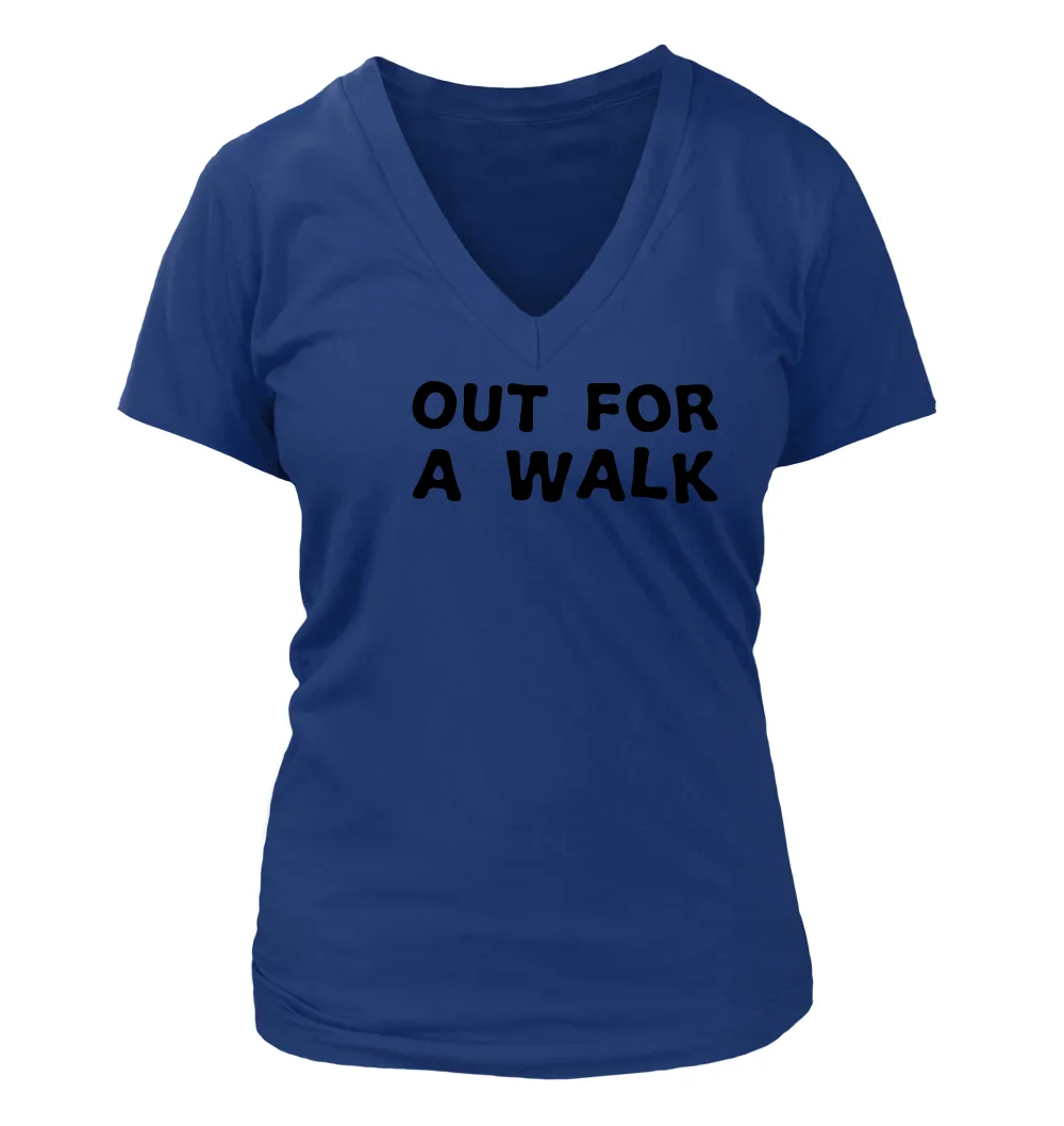 Out for
a Walk Women's V-Neck T-Shirt
